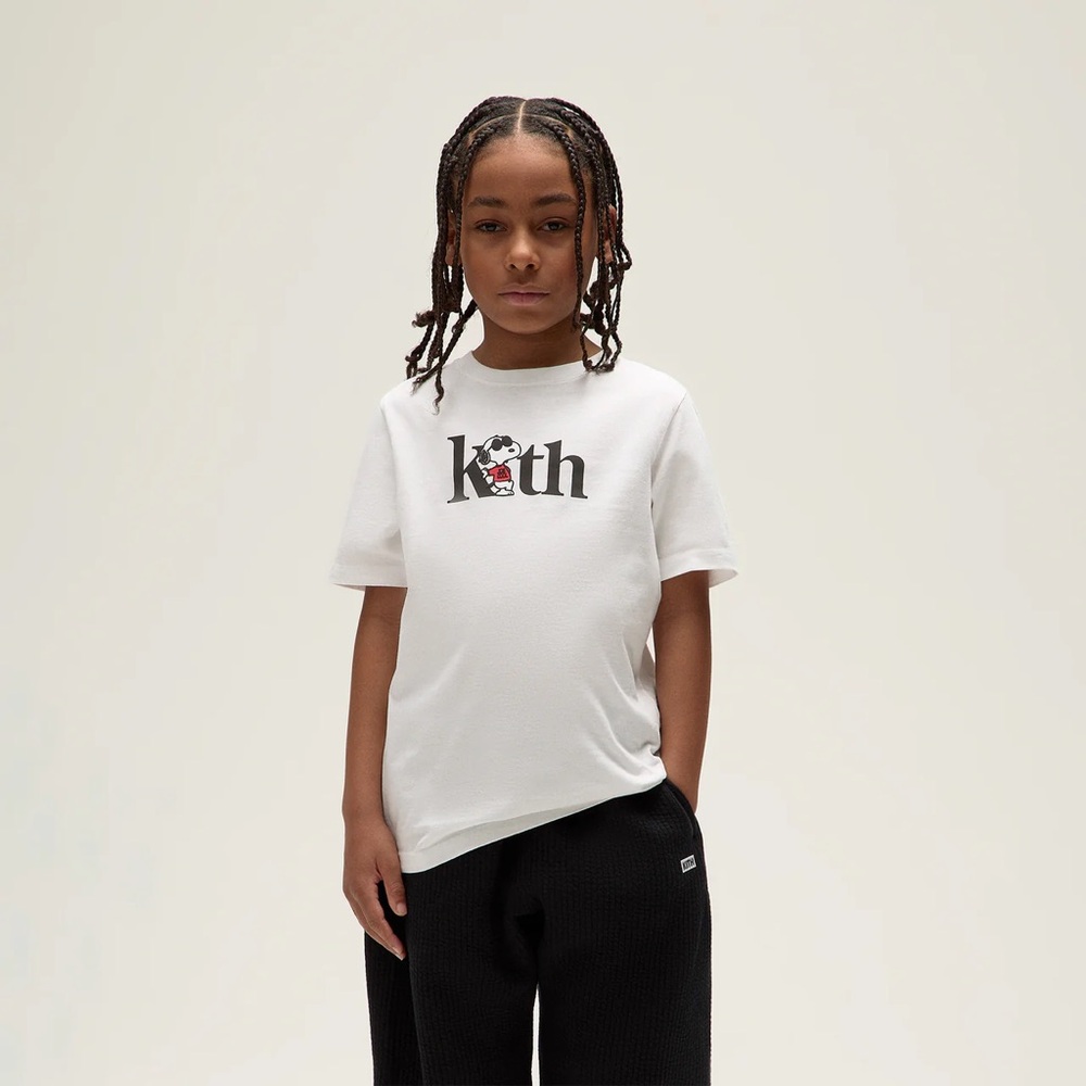 Kith Kids X Peanuts Joe Cool Serif Tee White Graphic T-Shirt